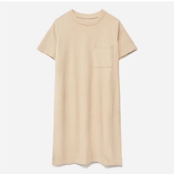 Everlane The Weekend Tee Dress Warm Khaki Women's M NWT - Picture 2 of 10